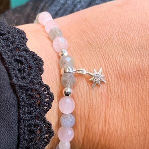 Labradorite &  Rose Quartz Crystal Bracelet